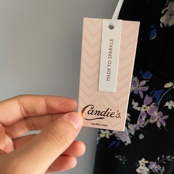 Candies Dress Womens Size Black Floral High Low Sleeveless size xl - Picture 4 of 8